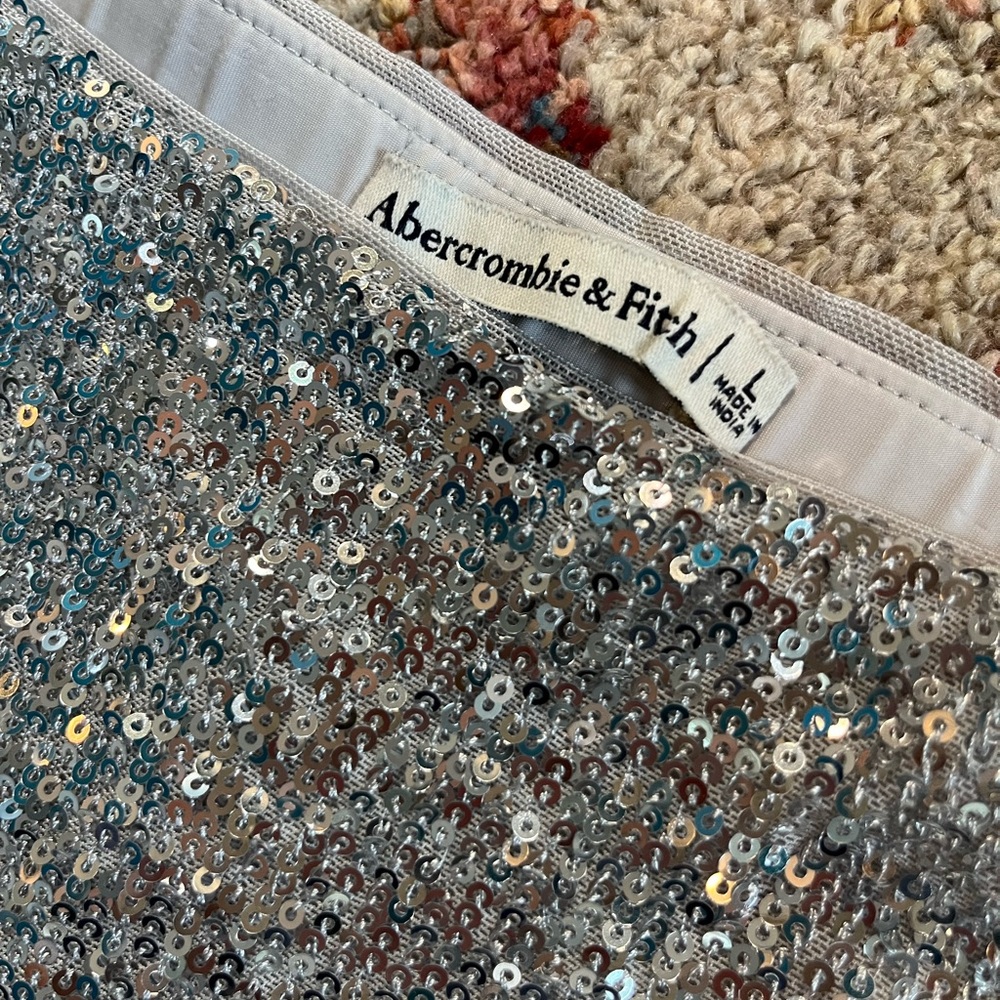 Abercrombie & Fitch Silver Sequin Mini Skirt - Picture 5 of 5